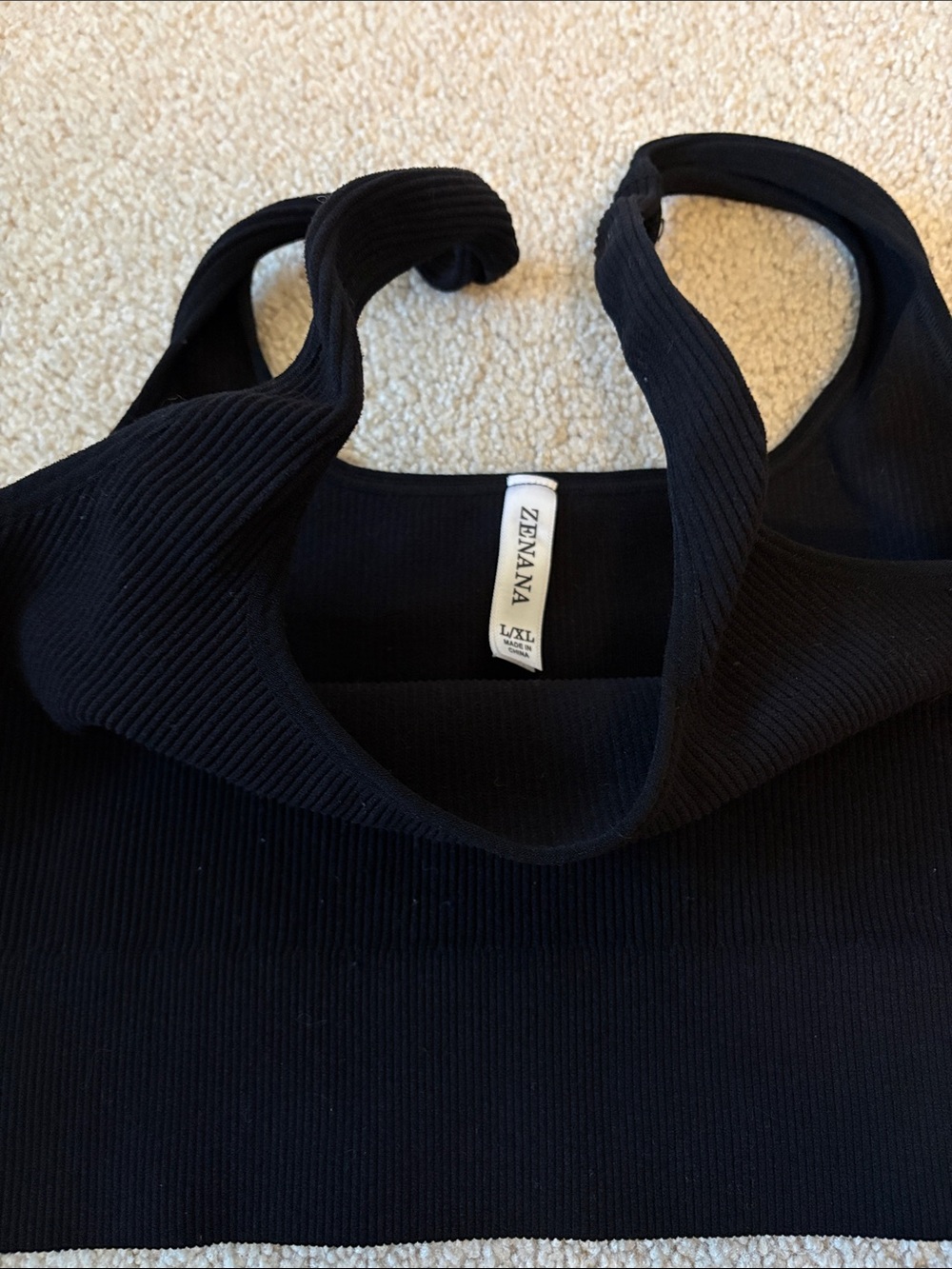 Zenana Ribbed Long Line Bra Top - Picture 2 of 3